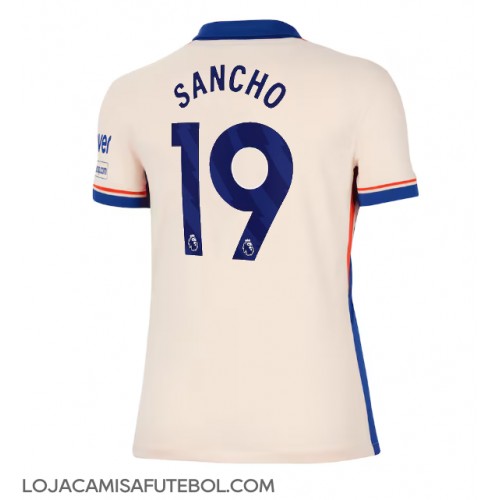 Camisa de Futebol Chelsea Jadon Sancho #19 Equipamento Secundário Mulheres 2024-25 Manga Curta